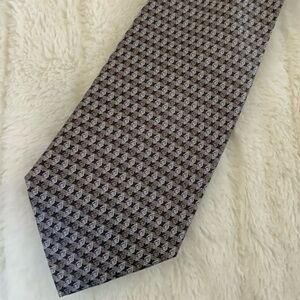 Bijoux Terner Genuine Silk Neck Tie Gray Blue Print